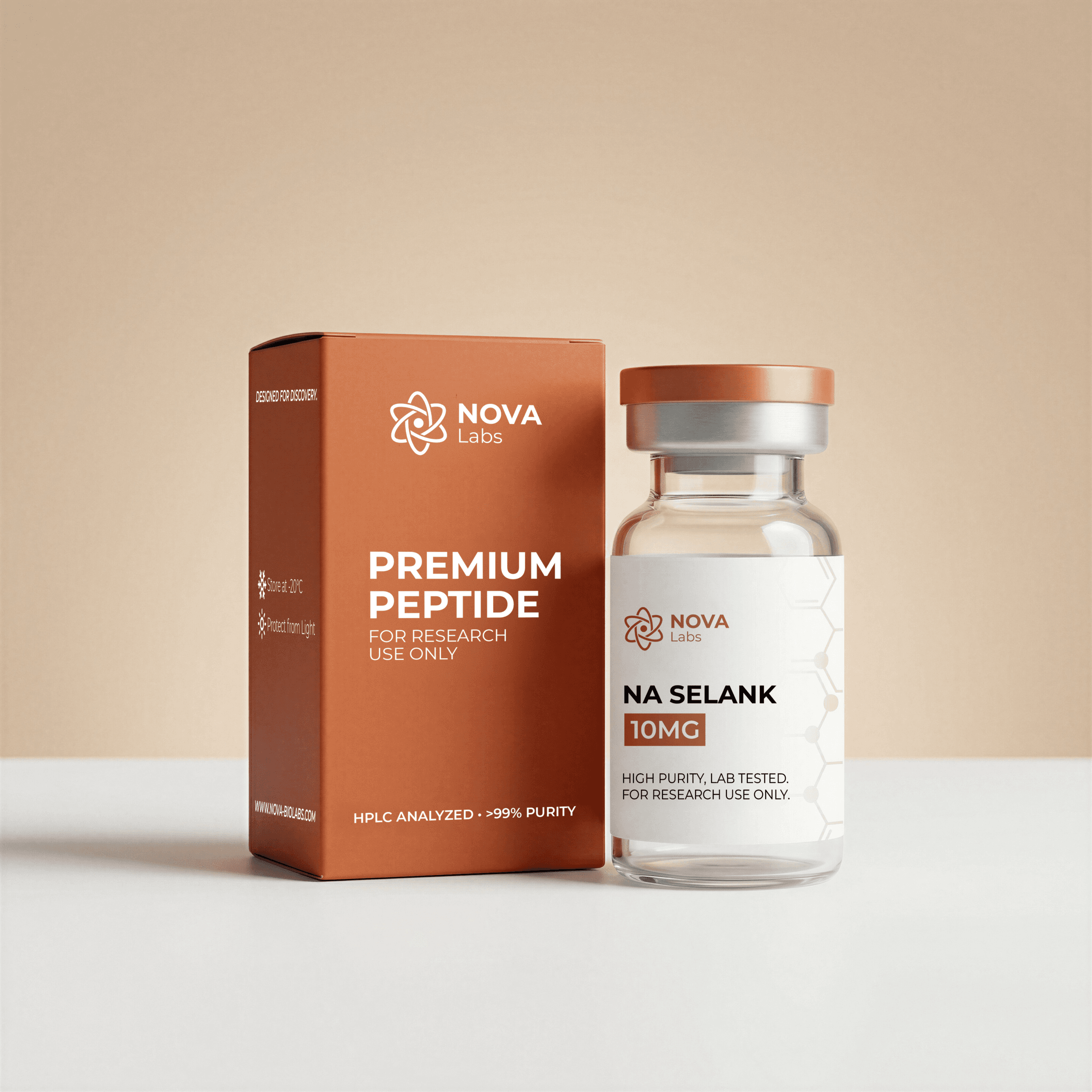 NA-Selank 10MG vial and box - NOVA Labs