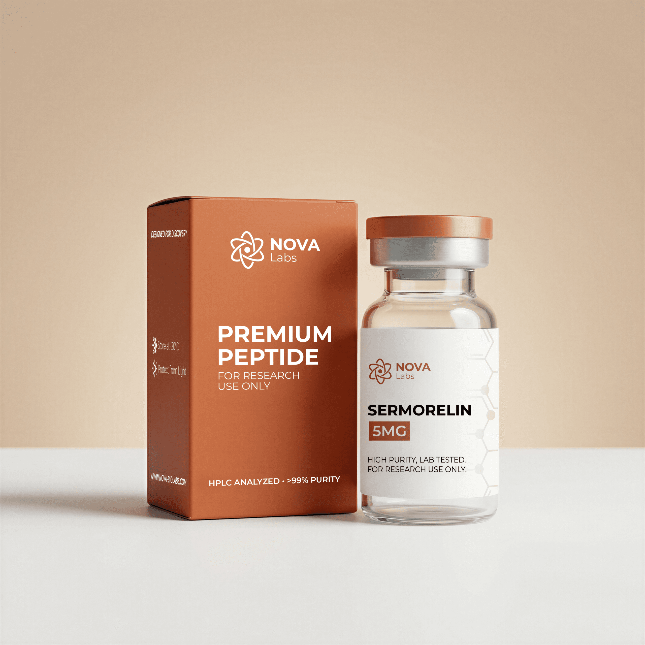 Sermorelin 5MG vial and box - NOVA Labs